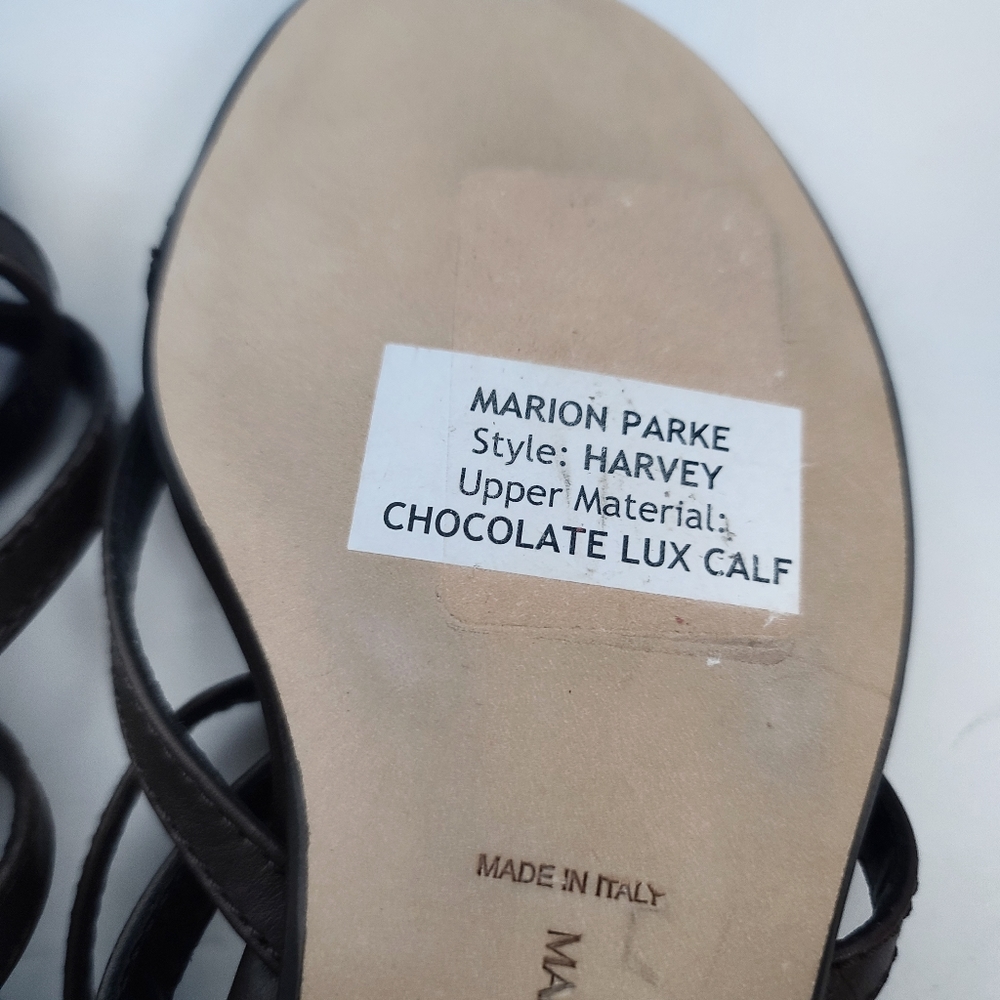 Marion Parke | Harvey Strappy Sandals in Chocolate Brown Lux Calf Size 7 - Picture 12 of 15